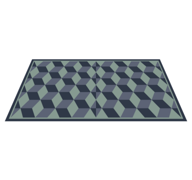 Kubisch patroonspel vinyl tapijt geometrisch - TenStickers