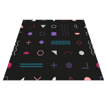 Speelse vormen weergeven vinyl tapijt geometrisch - TenStickers