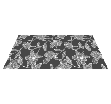Vinyl tapijt Bloemen en planten Witte en grijze magnolia - TenStickers