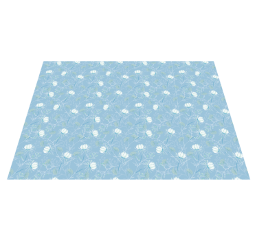 Vinyl tapijt blauw botanisch blad motief - TenStickers