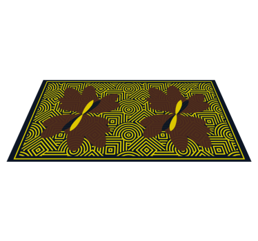 Geometrisch bloemencontrast Geometrische vinyl vloerkleed - TenStickers