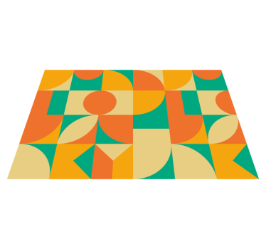 Kleurrijk geometrisch patroon Geometrische vinyl vloerkleed - TenStickers