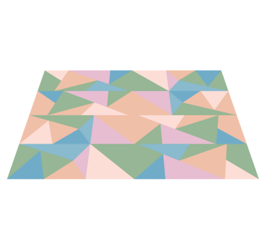Pastelkleurige driehoeken vinyl tapijt geometrisch - TenStickers