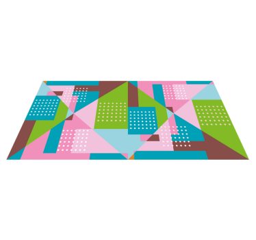Geometrische vormenfusie vinyl tapijt  - TenStickers