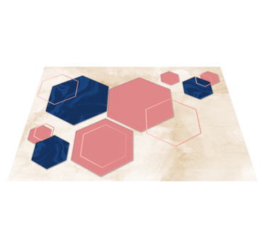Abstracte zeshoeken vinyl tapijt geometrisch - TenStickers