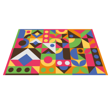Geometrische vormen abstract vinyl tapijt  - TenStickers
