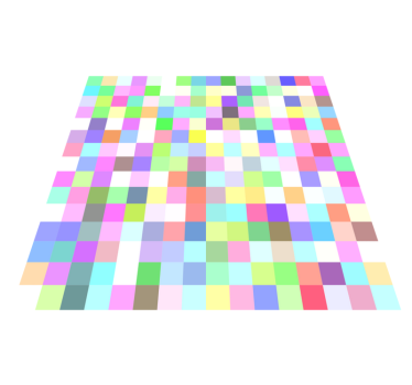 Kleurrijk vierkantjespatroon vinyl tapijt geometrisch - TenStickers