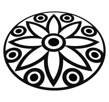 Circulair mandala-ontwerp vinyl tapijt geometrisch - TenStickers