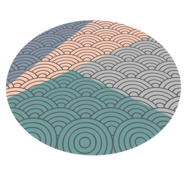 Geschulpte golvenpatroon vinyl tapijt geometrisch - TenStickers