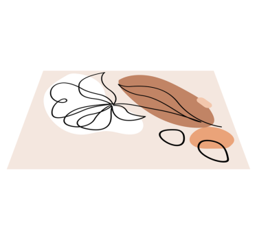 Abstract bloemmotief vinyl tapijt bloemen en planten - TenStickers