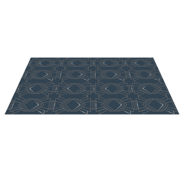 Geometrisch Patroon donkergrijs vinyl tapijt - TenStickers
