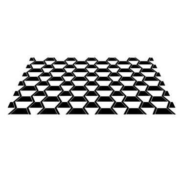 Geometrisch zwart-wit patroon vinyl tapijt - TenStickers
