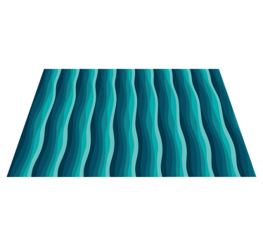 Serene blauwe golven vinyl tapijt woonkamer - TenStickers