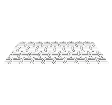 Wit vinyl tapijt met zwart geometrisch patroon - TenStickers
