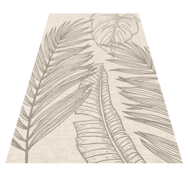 Tropische weefseleffect Vinyl tapijt Bloemen en planten - TenStickers