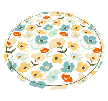 Waterverf bloemen Natuur vinyl tapijt - TenStickers