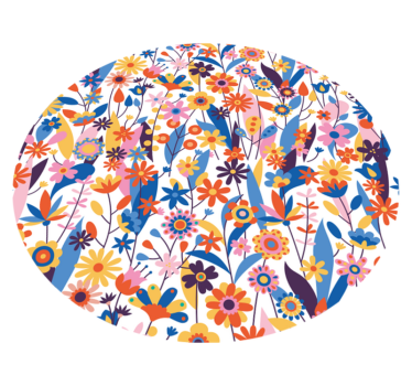 Kleurrijke bloemen Natuur vinyl tapijt - TenStickers