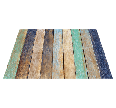 Oud gekleurde latten Houtstructuur vinyl tapijt - TenStickers