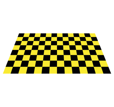 Geel en zwart schaakbord stijl vinyl tapijt - TenStickers