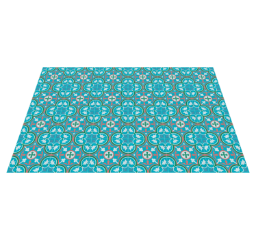 Blauwe hydraulische antiek vinyl tapijt - TenStickers