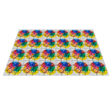 Abstracte kleurrijke tegel patroon vinyl tapijt - TenStickers