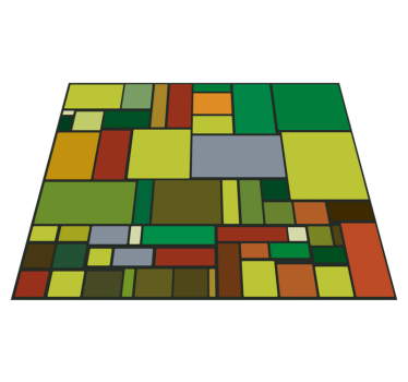 Veelkleurig retro mozaïek Geometrisch vinyl tapijt - TenStickers