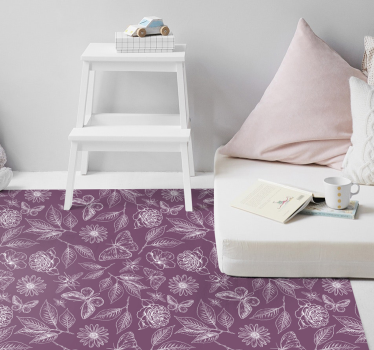 Bloemensymmetrie vinyl tapijt bloemen en planten - TenStickers