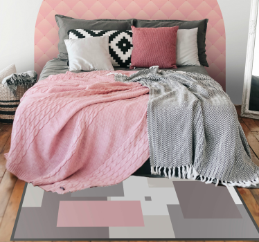 Abstracte vierkante compositie vinyl tapijt woonkamer - TenStickers