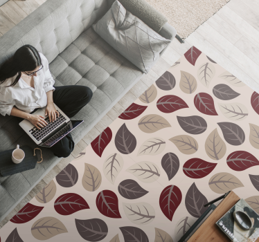 Vinyl vloerkleed Bloemen en planten Herfstblad patroon - TenStickers