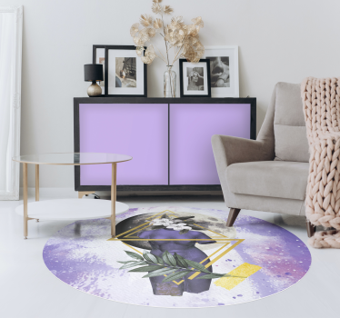 Digitale collage vinyl tapijt lavendel - TenStickers