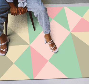 Zachte kleuren geometrisch vinyl tapijt - TenStickers