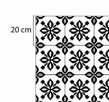 Zwart-wit mozaïek vinyl tapijt woonkamer - TenStickers