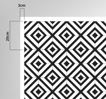 Zwarte en witte diamanten vinyl tapijt geometrisch - TenStickers