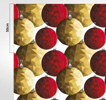 Gouden en rode polygonale ballen vinyl tapijt - TenStickers