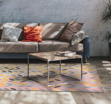 Abstract bladpatroon vinyl tapijt geometrisch - TenStickers