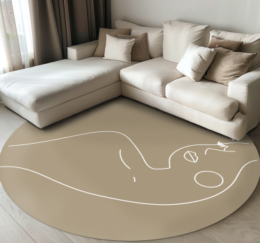 Abstract gezicht lijn vrouw vinyl tapijt - TenStickers