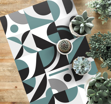 Abstracte opstelling vinyl tapijt geometrisch - TenStickers