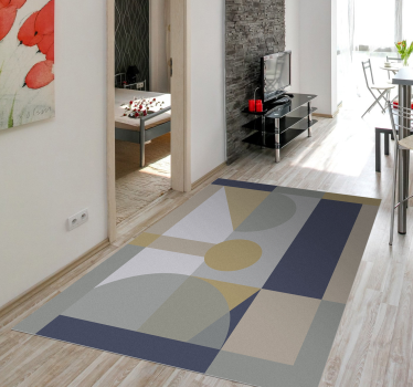 Abstracte geometrische vormen vinyl tapijt geometrisch - TenStickers