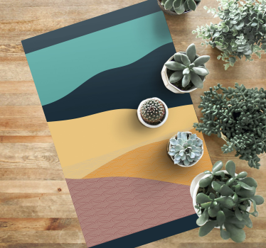 Abstracte golvende vormen vinyl tapijt geometrisch - TenStickers