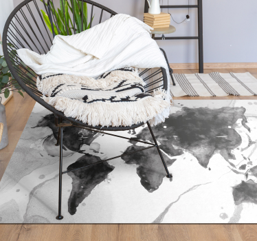Abstracte kaartillustratie vinyl tapijt wereldkaart - TenStickers