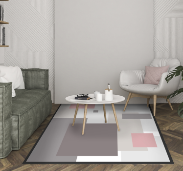 Abstracte vierkante compositie vinyl tapijt woonkamer - TenStickers