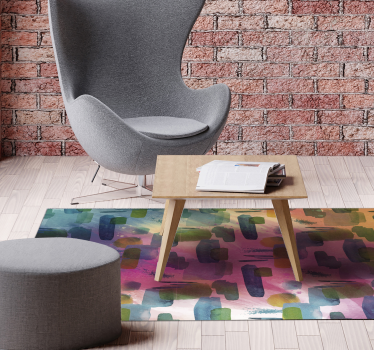 Artistieke kleursegmenten vinyl tapijt woonkamer - TenStickers