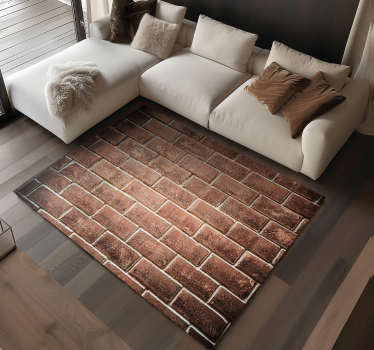 Baksteen illusie vinyl tapijt woonkamer - TenStickers