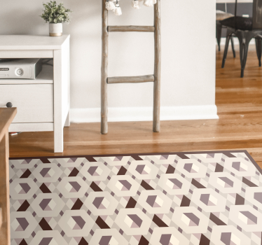 Beige hexagonpatroon vinyl tapijt woonkamer - TenStickers