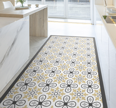 Bloemen geometrische harmonie vinyl tapijt geometrisch - TenStickers