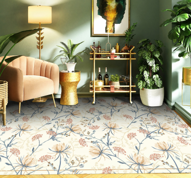 Chinoiserie stijl bloemen tapijt - TenStickers
