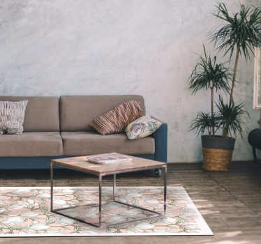 Bloemenillustratie vinyl tapijt bloemen en planten - TenStickers