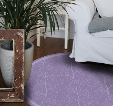 Lavendel bessen takken vinyl tapijt bloemen en planten - TenStickers