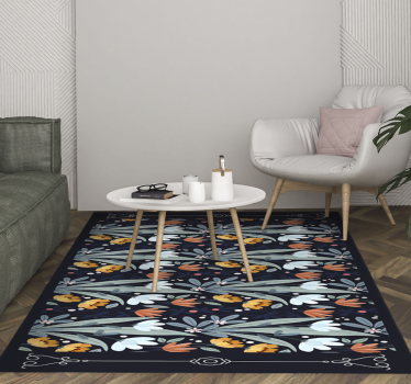 Bloemstukpatroon vinyl tapijt bloemen en planten - TenStickers