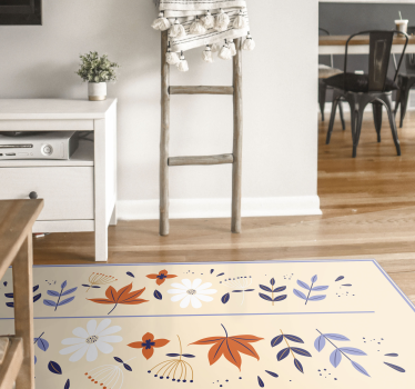 Botanisch motiefensemble vinyl tapijt bloemen en planten - TenStickers